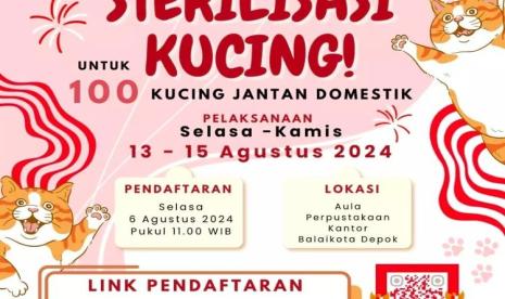 Yuk Daftar Sterilisasi untuk 100 Kucing Jantan Liar Gratis, Catat Tanggal dan Tempatnya