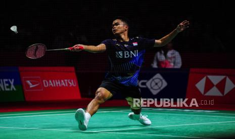 Pebulu tangkis tunggal putra Indonesia Anthony Sinisuka Ginting