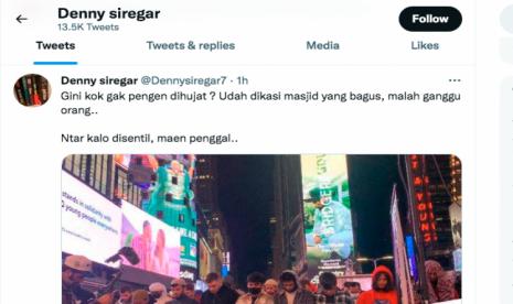 Denny Siregar nyinyirin sholat Tarawih di Times Square, New York..