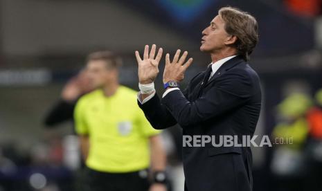 Pelatih timnas Italia Roberto Mancini.