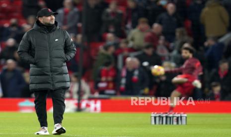 Pelatih Liverpool Juergen Klopp. Klopp enggan meremehkan Leicester City dalam laga lanjutan Liga Primer Inggris, Rabu (29/12) dini hari WIB. 