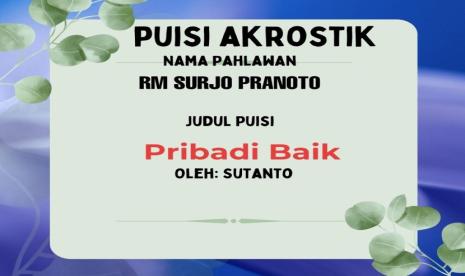 Puisi Akrostik  Guru MTsN 3 Bantul: Pribadi Baik  Alam Indah