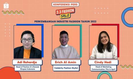 Konferensi pers virtual terkait kampanye Shopee 3.3 Fashion Sale. (Ist)