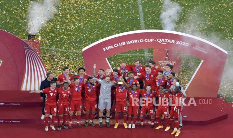  Pemain Bayern Muenchen merayakan gelar juara Piala Dunia Antarklub (ilustrasi). Tuan rumah Piala Dunia Antarklub 2021 belum ditentukan setelah Jepang mundur.