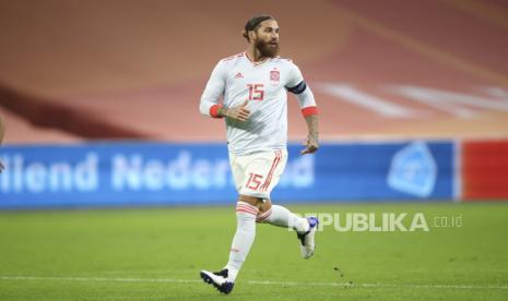 Pemain timnas Spanyol Sergio Ramos.