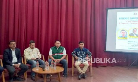 Rilis survei Indonesia Political Opinion (IPO) bertajuk Peta Elektoral Koalisi Partai & Capres - Cawapres Jelang Pemilu 2024.