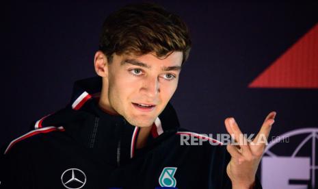 Pembalap Formula Satu (F1) George Russell dari Mercedes-AMG Petronas.  