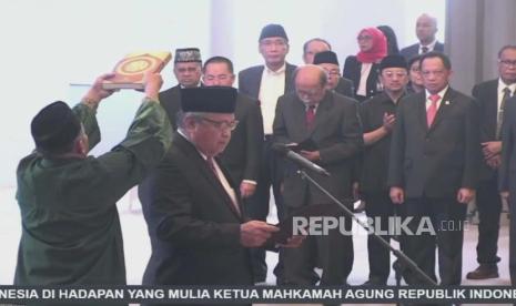 Tangkapan layar Perry Warjiyo dilantik menjadi Gubernur Bank Indonesia periode 2023-2028, Selasa (24/5/2023).