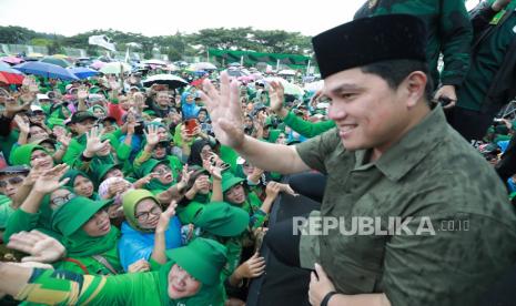 Kedatangan Erick Thohir di Harlah Ke-50 PPP Disambut Antusiasme Warga