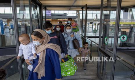 Keluarga yang dievakuasi dari Kabul, Afghanistan