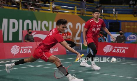 Bagas Maulana (kanan) akan berpasangan dengan Kevin Sanjaya saat Indonesia melawan Thailand dalam laga Piala Thomas.