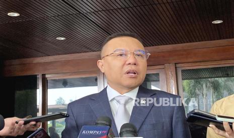 Daily Chairman of DPP Gerindra Party, Sufmi Dasco Ahmad at Nusantara II Building, Parliament Complex, Senayan, Central Jakarta, Tuesday (14/5/2024).