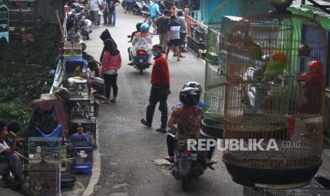 Warga beraktivitas di pasar burung Splendid yang masih dibuka saat pemberlakuan Pembatasan Sosial Berskala Besar (PSBB) di Malang, Jawa Timur.  Tiga kepala daerah di wilayah Malang Raya, yakni Kota Malang, Kabupaten Malang dan Kota Batu, segera menyiapkan aturan terkait pelaksanaan masa transisi usai pelaksanaan Pembatasan Sosial Berskala Besar (PSBB), sebelum memasuki kondisi normal baru.