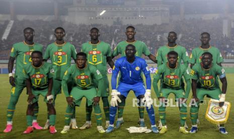 Pemain Timnas Senegal berfoto sebelum pertandingan babak penyisihan Grup D Piala Dunia U17 2023, Selasa (14/11/2023). 