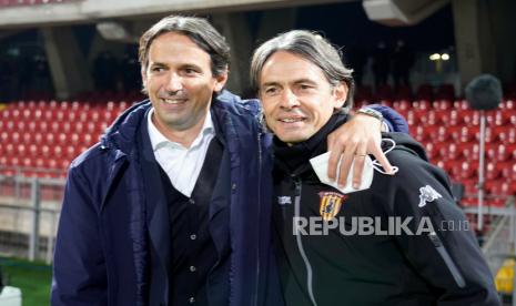 Simone Inzaghi (Kiri) dan kakaknya Filippo Inzaghi.