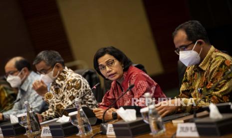 Menteri Keuangan, Sri Mulyani beserta jajarannya.