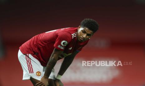  Reaksi Marcus Rashford dari Manchester United.