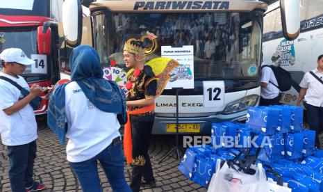 Suasana Mudik Asyik bersama BUMN 2024 di Silang Monas, Jakarta, Jumat (5/4/2024).