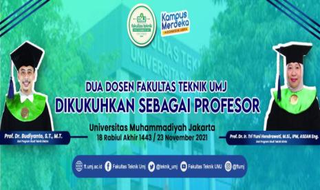 Dua Dosen Fakultas Teknik UMJ Dikukuhkan sebagai Profesor