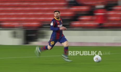 Bintang Barcelona Lionel Messi.