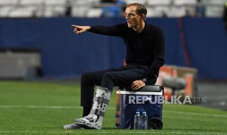 Soccer Football - Champions League - Semi Final - RB Leipzig v Paris St Germain - Estadio da Luz, Lisbon, Portugal - August 18, 2020  Paris St Germain coach Thomas Tuchel, as play resumes behind closed doors following the outbreak of the coronavirus disease (COVID-19)  David Ramos/Pool via REUTERS