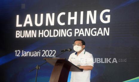 Dirut Rajawali Nusantara Indonesia (Persero) Arief Prasetyo Adi saat Grand Launching Holding BUMN Pangan ID FOOD di Museum Fatahilah, Jakarta, Rabu (12/1). ID Food siap menjadi perusahaan pangan terbesar di Indonesia.