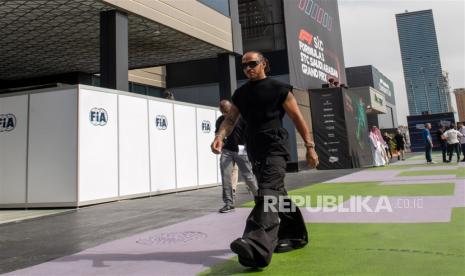 Pembalap Mercedes Lewis Hamilton di GP Arab Saudi