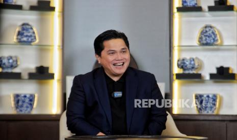 Menteri BUMN Erick Thohir. Erick Thohir masuk dalam bursa calon Gubernur Jakarta 2024.