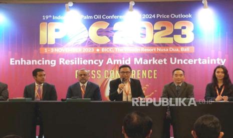 Indonesian Palm Oil Conference (IPOC) 2023 and 2024 Price Outlook Day II digelar Gabungan Pengusaha Kelapa Sawit Indonesia (Gapki) di Nusa Dua, Bali, Jumat (3/11/2023).