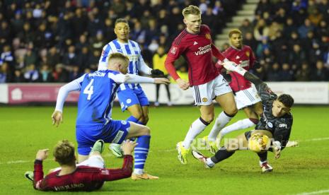 Jalannya laga Wigan Athletic Vs MU, Selasa (9/1/2024). 