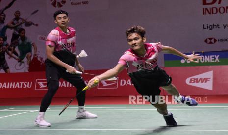 Pasangan ganda putra Indonesia Muhammad Shohibul Fikri-Bagas Maulana juara All England 2022.