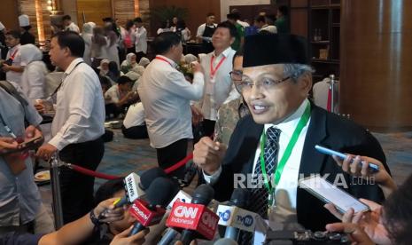 Ketua PBNU, KH Ulil Abshar Abdalla yang akrab disapa Gus Ulil di acara Interfaith and Intercivilizational Reception di Grand Ballroom Pullman, Jakarta, Rabu (10/7/2024) 