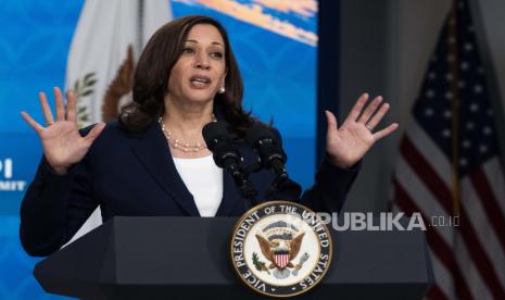 Wakil Presiden Amerika Serikat Kamala Harris. Kunjungan Harris ke Vietnam sempat tertunda pada pekan ini setelah adanya laporan mengenai dugaan kasus gangguan akustik yang dicurigai sebagai sindrom Havana.