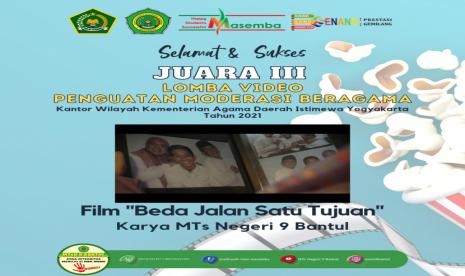 MTsN 9 Bantul Juara III Film Moderasi Beragama