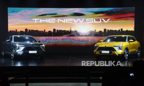 The New SUV Mitsubishi ditampilkan saat peluncuran di Jakarta, Senin (31/7/2023). PT Mitsubishi Motors Krama Yudha Sales Indonesia (MMKSI) memperkenalkan SUV baru berkonsep XFC yang akan dirilis resmi di ajang pameran otomotif GIIAS 2023 pada 10 Agustus 2023. 