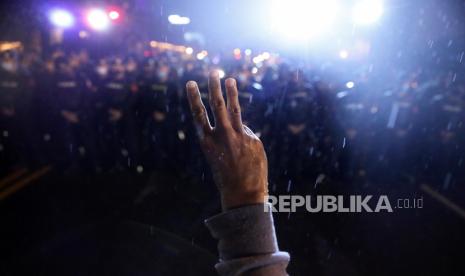 Aksi demonstran menentang pemerintahan di Thailand.