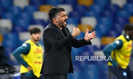  Pelatih kepala Napoli Gennaro Gattuso.