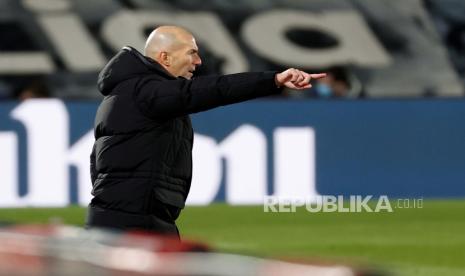 Pelatih Real Madrid Zinedine Zidane.