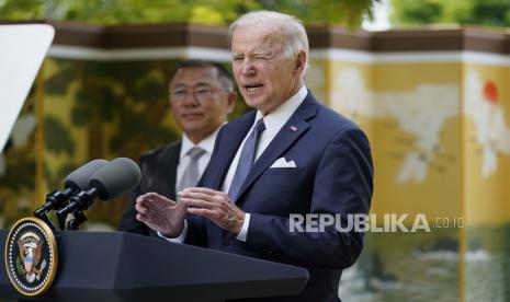 Presiden AS Joe Biden. Biden diperkirakan akan mengeluarkan daftar negara-negara yang akan bergabung dengan pakta perdagangan Indo-Pasifik pada Senin (23/5/2022).