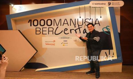 Menteri BUMN Erick Thohir menghadiri acara Hari kesehatan Mental Sedunia bersama 1000 Psikolog dan 1000 Karyawan BUMN di Djakarta Theater, Jakarta, Jumat (13/10/2023). 