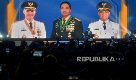 Ketua Umum Partai Nasdem Surya Paloh menyampaikan pidato dalam penutupan Rapat Kerja Nasional (Rakernas) Partai Nasdem di Jakarta Convention Center (JCC) Senayan, Jakarta, Jumat (17/6/2022). Pada penutupan Rakernas Partai Nasdem tersebut Ketua Umum Partai Nasdem Surya Paloh mengumumkan 3 nama bakal calon presiden hasil dari hasil Rakernas yaitu Gubernur DKI Jakarta Anies Baswedan, Panglima TNI Jenderal TNI Andika Perkasa dan Gubernur Jawa Tengah Ganjar Pranowo   Prayogi/Republika