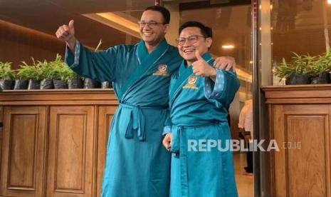 Pasangan calon presiden dan calon wakil presiden Anies Baswedan dan Muhaimin Iskandar. Nasdem mengaku enggan berpuas diri dengan naiknya elektabilitas Anies-Muhaimin.