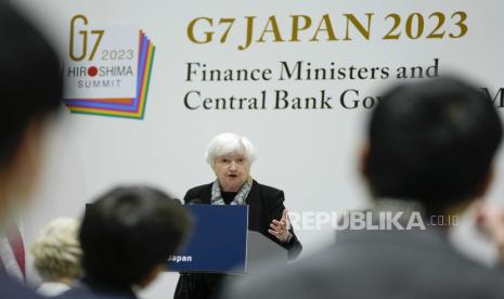  Menteri Keuangan AS Janet Yellen. Departemen Keuangan AS memundurkan batas waktu gagal bayar utang AS.