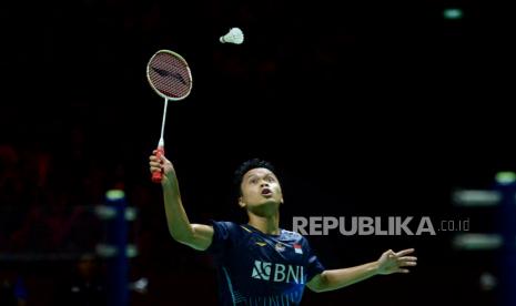 Pebulu tangkis tunggal putra Indonesia Anthony Ginting. 