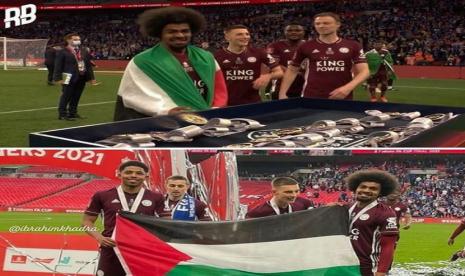 Pemain Leicester Kibarkan Bendera Palestina di Wembley