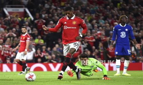 Marcus Rashford. Sang bomber bertekad menodai misi Manchester City meraih treble winners musim ini. 