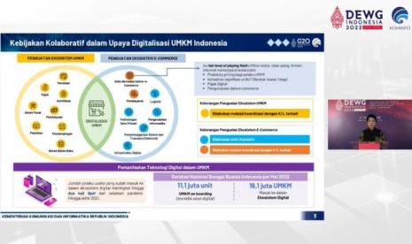 Mira Tayyiba, Sekretaris Jenderal Kemenkominfo, dalam webinar Recovery Phase, New Habbits: Integration and Urgency Digital Transformation for MSMEs yang digelar oleh Warta Ekonomi (Fajar Sulaiman)