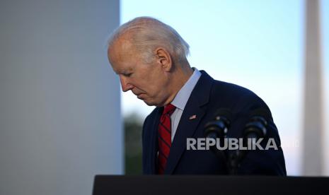  Biden Prihatin Dengan Pergerakan Cina di Taiwan. Foto:  Presiden AS Joe Biden pergi, setelah berbicara selama pengarahan tentang operasi kontraterorisme yang 