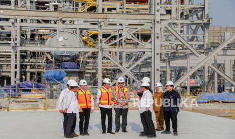 Suasana pembangunan smelter PT Freeport Indonesia ketika dikunjungi Presiden Joko Widodo, beberapa waktu lalu..