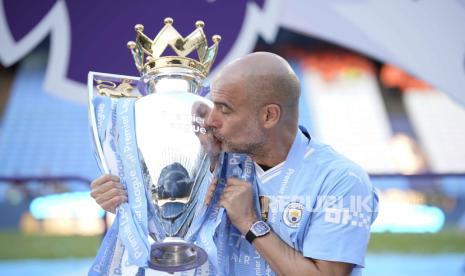 Pelatih Manchester City Pep Guardiola. 